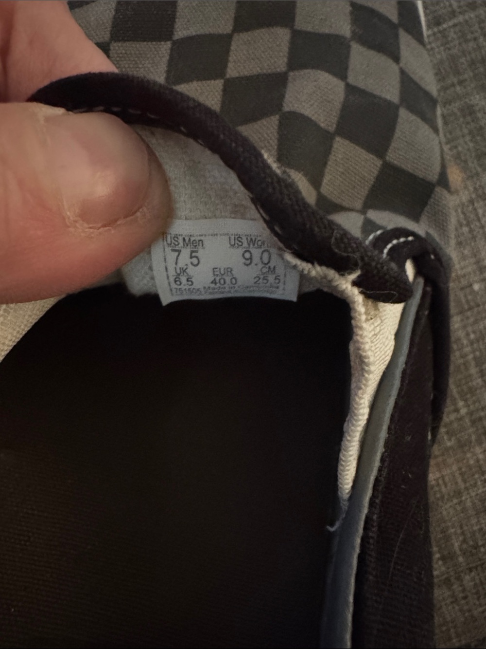 Vans Slip-On Checkerboard Sneakers - Black & Gray - Picture 7 of 7